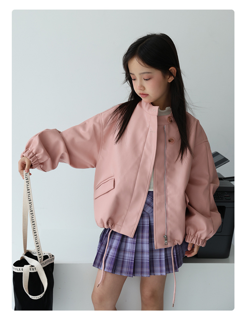2-12세 여아용 스윗 블랙 핑크 락 모터사이클 PU  - Photography Design 리뷰 및 가격
